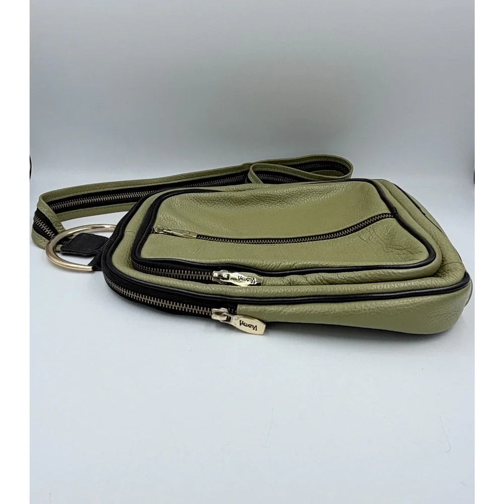 Valentina Women's Pebbled Leather Mini Backpack Green y2k